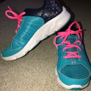 Bright Blue and Pink Under Armor Sneaker